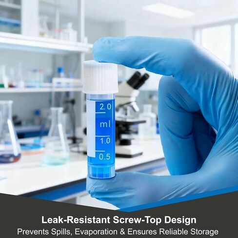 30Pcs 2ml Vial Plastic Small Tubes with Screw Caps Clear Mini Vials with Top Cap for Lab Sample Storage Plastic Test Tubes for Laboratory School Art and Educational Use in Saudi Arabia