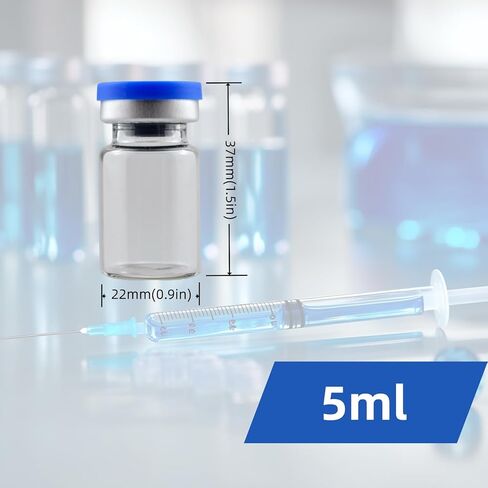 5ml Borosilicate Glass Vials with Pre-Installed Flip-Top Caps, 20 Pcs (2×10-Pack) in Clear Case, 22mm × 35mm,Reusable Sample Storage Bottles for Laboratory, Reagents, DIY. in Saudi Arabia