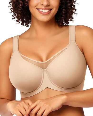 Minimizer Bras for Women Full Coverage Older Supportive Underwire Unlined T Shirt Bra Lace Plus Size Large Bust in Saudi Arabia