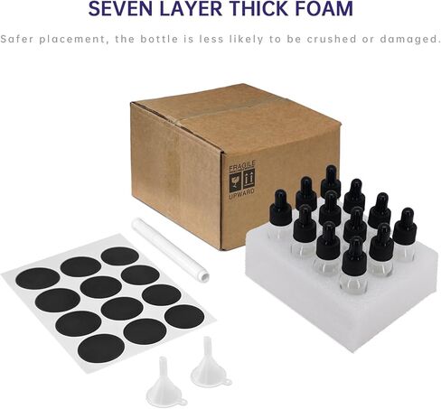 12Pcs 0.5 oz Clear Dropper Bottle 15ml, Tincture Bottles with Glass Dropper, for Essential Oils, Aromatherapy, Cosmetic, Laboratory, Pharmacy, Liquids, Travel (12) in Kuwait