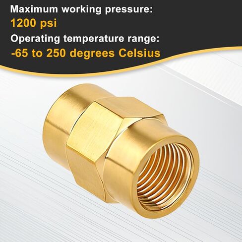 2pcs Bushing Coupling 1/8" x 1/8" NPT Brass Female Pipe Fitting Coupler, Hex Head Brass Connector for Plumbing Shower Gas Hydraulic & Pneumatic Systems as Tube Adapter Replacement Part in Saudi Arabia