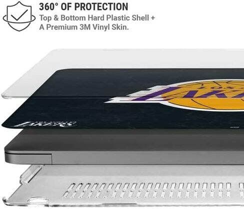 Skinit Case + Skin Compatible with MacBook Pro 16in (2021) - Officially Licensed NBA Los Angeles Lakers Black Primary Logo Design in Saudi Arabia