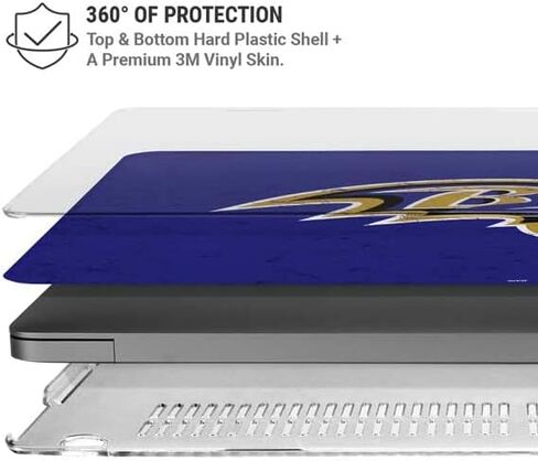 Skinit Case + Skin Compatible with MacBook Pro 16in (2021) - Officially Licensed NFL Baltimore Ravens Distressed Design in Saudi Arabia