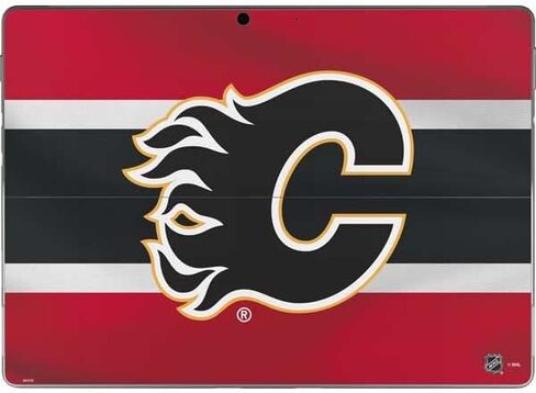 Skinit Tablet Decal Skin Compatible with Surface Pro 8 - Officially Licensed NHL Calgary Flames Jersey Design in Saudi Arabia