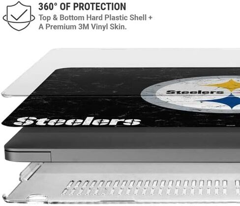 Skinit Case + Skin Compatible with MacBook Pro 16in (2021) - Officially Licensed NFL Pittsburgh Steelers Distressed Design in Saudi Arabia