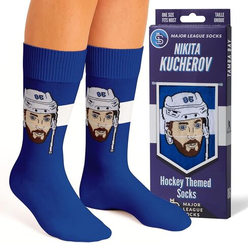 Major League Socks - NHL Tampa Bay Fan Socks - Ice Hockey Apparel - Unisex, Sizes 7-13 (Ideal Holiday Gift) in Saudi Arabia
