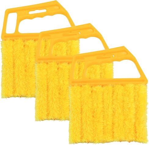 3PCS Blind Cleaner Duster Tool, 7 Fingers Microfiber Handheld Shutter Cleaning Brush for Car Air Conditioner, Detachable Auto Air Vent Dusting Cleaner, Universal for Most Vehicles (Orange) in Saudi Arabia