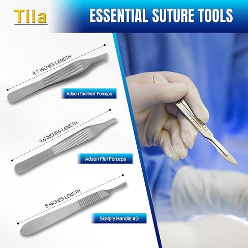 Suture Training Kit for Students – Educational Suturing Practice Set with Silicone Pad, 8 Threads, Practice Cutting Tools, Forceps, Scissors & Storage Case – for Medical, Nursing & Vet Training in Saudi Arabia
