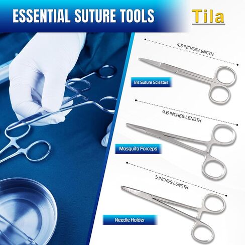 Suture Training Kit for Students – Educational Suturing Practice Set with Silicone Pad, 8 Threads, Practice Cutting Tools, Forceps, Scissors & Storage Case – for Medical, Nursing & Vet Training in Saudi Arabia