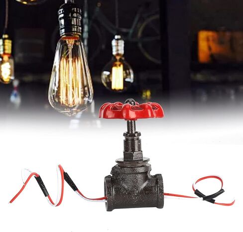 3 قطع صمام إيقاف 1/2 بوصة، مفتاح إضاءة صمام إيقاف Steampunk G1/2 بوصة مع سلك، لمصباح أنابيب المياه، مصباح عتيق، حديد، أحمر وبرونزي، 45 × 80 مم in Saudi Arabia