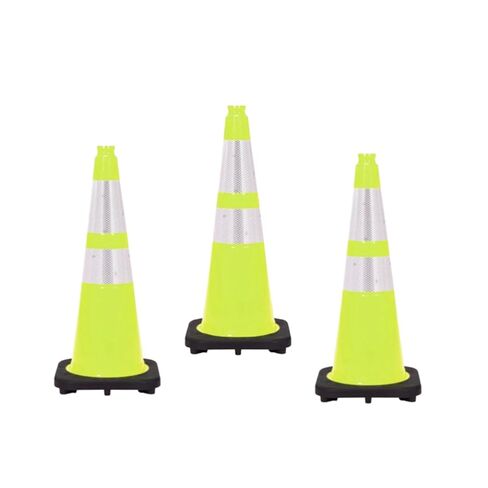 64 Pack 36" Inch Orange Traffic Safety Cones with Dual Reflective Collars - High Visibility Industrial Pylons Traffic Cones for Road, Parking Lots, Driving, Construction in Saudi Arabia