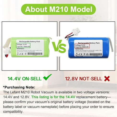 MULS 14.4 فولت 2600 مللي أمبير M210 بطارية مكنسة كهربائية روبوتية قابلة للشحن لـ Lefant M213 M213S M1 M210 Pro M210P M210B T700 جهاز آلي لتنظيف الأتربة مع أدوات (ليس 12.8 فولت) in Saudi Arabia