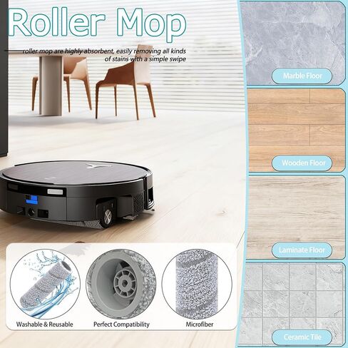 قطع غيار متوافقة مع Ecovacs Deebot X11 OmniCyclone/ X11 Pro Omni/ X11 Pro/ X11 Robot Vacuum 1 فرشاة رئيسية، 2 ممسحة دوارة، 4 مرشحات HEPA، 6 فرش جانبية و2 أدوات تنظيف (15 حزمة) in Kuwait