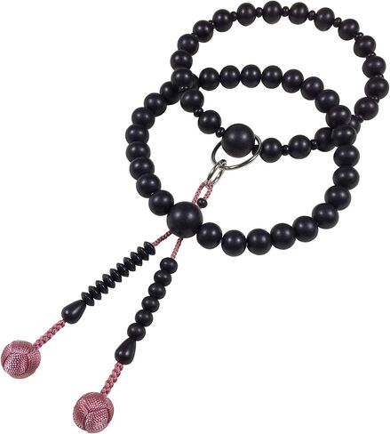 UMT Jodo Shu Buddhism juzu Ebony and Woven Balls Pure Land School nenju with a Convenient Yellow ojuzu Bag in Saudi Arabia