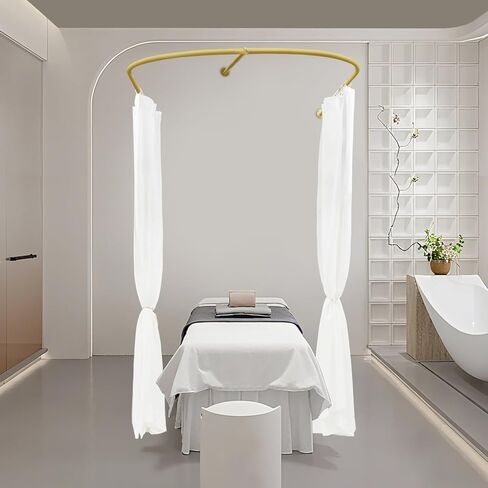 Beauty Salon Room Divider with Curtain, U-Shaped Partition Rod, Privacy Screen for Salon, Spa, Massage, or Treatment Rooms, Iron Frame with Elegant Polyester Curtain, 7.55×3.94ft in Saudi Arabia