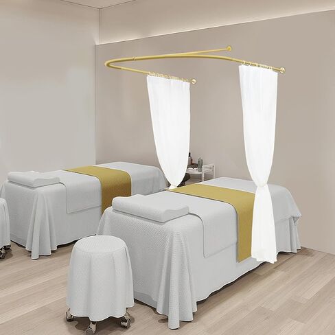 Beauty Salon Room Divider with Curtain, U-Shaped Partition Rod, Privacy Screen for Salon, Spa, Massage, or Treatment Rooms, Iron Frame with Elegant Polyester Curtain, 7.55×3.94ft in Saudi Arabia