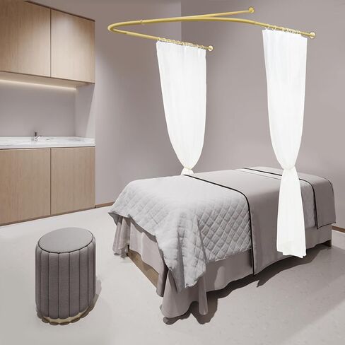Beauty Salon Room Divider with Curtain, U-Shaped Partition Rod, Privacy Screen for Salon, Spa, Massage, or Treatment Rooms, Iron Frame with Elegant Polyester Curtain, 7.55×3.94ft in Saudi Arabia