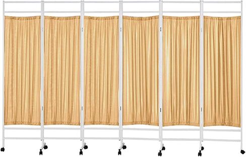 3-6 Panels Privacy Screen,6ft Tall Ward Partition,Freestanding Room Divider with 360° Wheels,Easy to Clean for Office Beauty Salons(Color 2,5-Panel) in Saudi Arabia