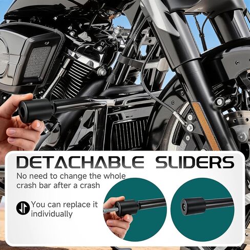 MoKitDora Two-Step Crash Bar Engine Guard Highway Footpegs for 1997–2013 Harley Touring Models Road Glide Street Glide Electra Glide Road King, Chrome in Saudi Arabia