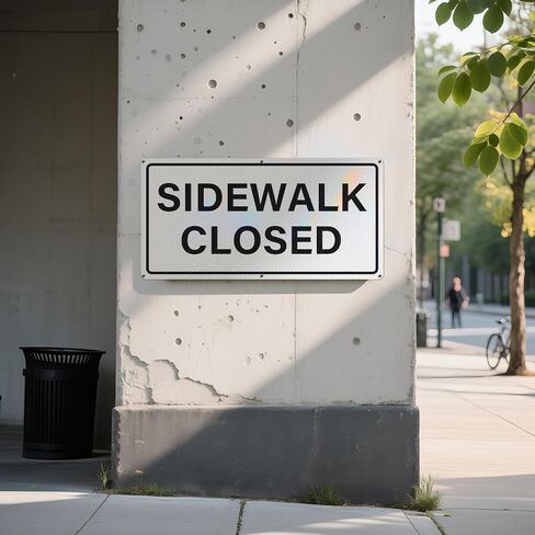 12 x 24 Inch Sidewalk Closed Sign Engineer-Grade Reflective Aluminum Traffic Signs Waterproof Rust-Free Safety Road Signs for Construction and Pedestrian Protection in Saudi Arabia