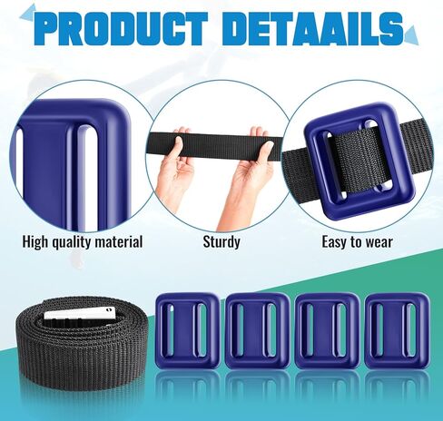 Tellegloww 8 Pcs 2.2 lb Dive Weights for Scuba Diving Weight Belt Coated Dive Weights Nylon Scuba Belt with Metal Quick Release Buckle for Free Diving Spearfishing in Saudi Arabia