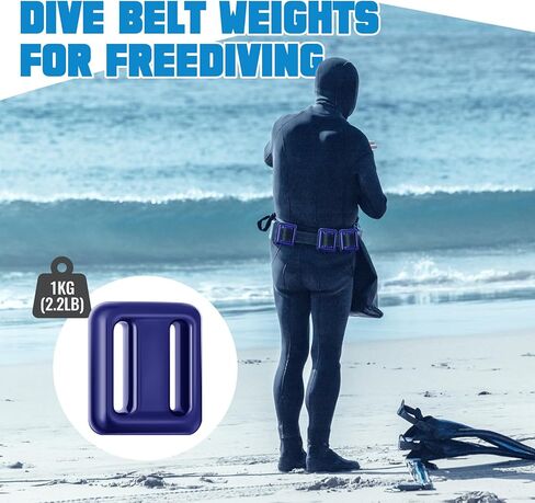 Tellegloww 8 Pcs 2.2 lb Dive Weights for Scuba Diving Weight Belt Coated Dive Weights Nylon Scuba Belt with Metal Quick Release Buckle for Free Diving Spearfishing in Saudi Arabia