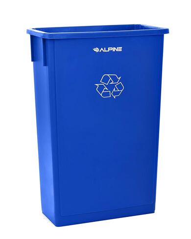 سلة المهملات الزرقاء النحيفة سعة 23 جالون من Alpine Industries - سلة قمامة مدمجة - حاوية نفايات بلاستيكية متينة ومفتوحة على مصراعيها مثالية للمنازل والمكاتب والمساحات التجارية الأخرى in Saudi Arabia
