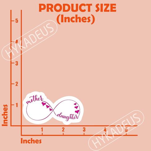 (3Pcs) Mother Daughter Infinity Heart Stickers – Mom and Daughter Love Sticker, Mothers Day Gift for Mom Mama, Waterproof Vinyl Decals for Laptop Water Bottle Journal Scrapbook Helmet, 3" x 2.7" in Saudi Arabia