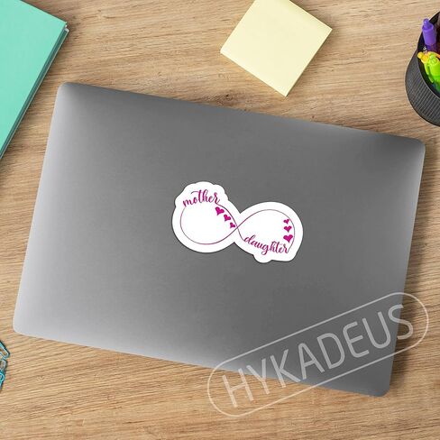 (3Pcs) Mother Daughter Infinity Heart Stickers – Mom and Daughter Love Sticker, Mothers Day Gift for Mom Mama, Waterproof Vinyl Decals for Laptop Water Bottle Journal Scrapbook Helmet, 3" x 2.7" in Saudi Arabia
