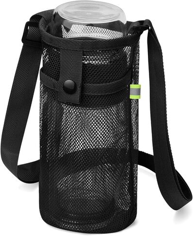 Water Bottle Holder with Adjustable Shoulder Strap Carrier Mesh Water Bottle Bag for Walking Sports Hiking in Saudi Arabia