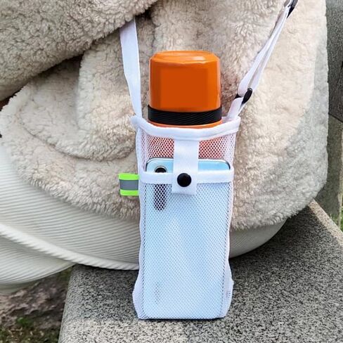 Water Bottle Holder with Adjustable Shoulder Strap Carrier Mesh Water Bottle Bag for Walking Sports Hiking in Saudi Arabia