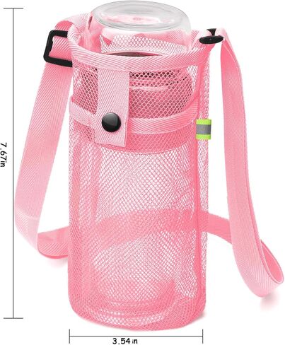 Water Bottle Holder with Adjustable Shoulder Strap Carrier Mesh Water Bottle Bag for Walking Sports Hiking in Saudi Arabia