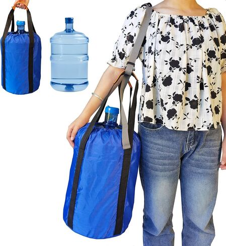 5 Gallon Water Bottle Glass Corboy Carrier Bag with Handle,1 Shoudle Straps,Jug Carrier Easy Carrying,Single Handheld or 1 shoulder,Dual-Person Lift,Dust Cover Fits Standard 5 Gal Jugs,Blue in Saudi Arabia
