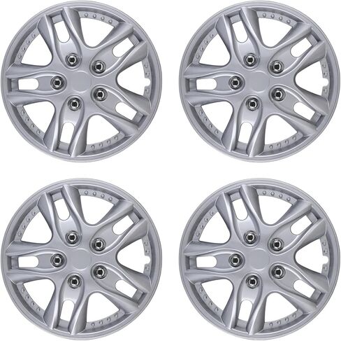 Wheel Guards – (4 Pack) WOLFSTORM Hubcaps for 12 inch Wheels, Wheel Covers Snap Clip-On Auto Tire Rim Replacement for 12" Hub Caps Car Accessories (Black Lacquer) in Saudi Arabia