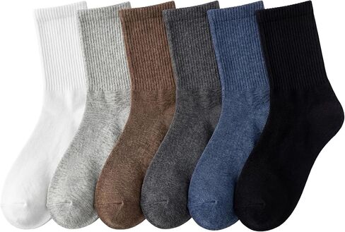Men's Lightweight Quarter Crew Socks 6 Pairs,Hand-Linked Smooth Toe,High Elasticity,Soft,Above Ankle Sock for Men, Size 4-8 in Saudi Arabia
