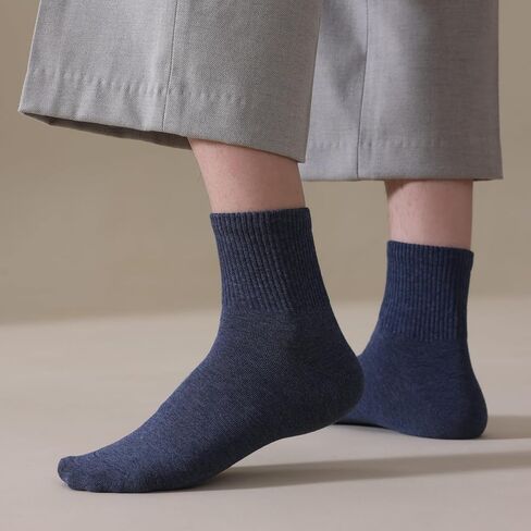 Men's Lightweight Quarter Crew Socks 6 Pairs,Hand-Linked Smooth Toe,High Elasticity,Soft,Above Ankle Sock for Men, Size 4-8 in Saudi Arabia