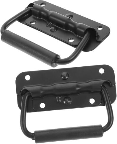 2Pcs Spring Loaded Folding Handles Stainless Steel Pull Handles for Box for Garage Doors and Industrial Equipment Versatile Use Home Workshop in Saudi Arabia