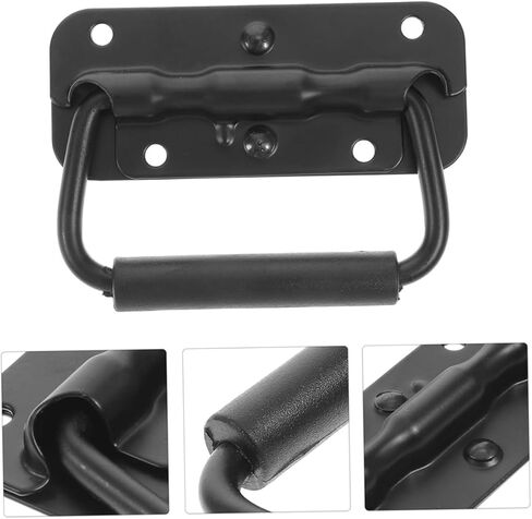 2Pcs Spring Loaded Folding Handles Stainless Steel Pull Handles for Box for Garage Doors and Industrial Equipment Versatile Use Home Workshop in Saudi Arabia
