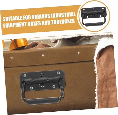 2Pcs Spring Loaded Folding Handles Stainless Steel Pull Handles for Box for Garage Doors and Industrial Equipment Versatile Use Home Workshop in Saudi Arabia