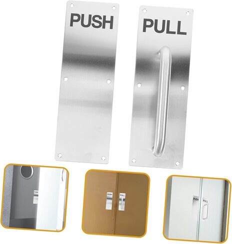 POPETPOP Vintage Style Door Pull Push Plate Stainless Steel Fire Door Handle for Exterior in Saudi Arabia
