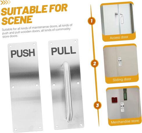 POPETPOP Vintage Style Door Pull Push Plate Stainless Steel Fire Door Handle for Exterior in Saudi Arabia