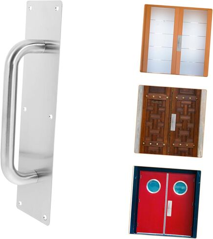 Holibanna Push Pull Stainless Steel Door Plate Handle Durable Commercial Sliding Door Pull for Industrial Use Elegant Design for High Traffic Areas in Saudi Arabia