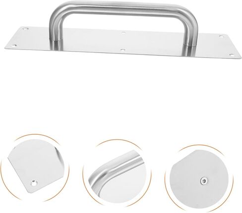Holibanna Push Pull Stainless Steel Door Plate Handle Durable Commercial Sliding Door Pull for Industrial Use Elegant Design for High Traffic Areas in Saudi Arabia
