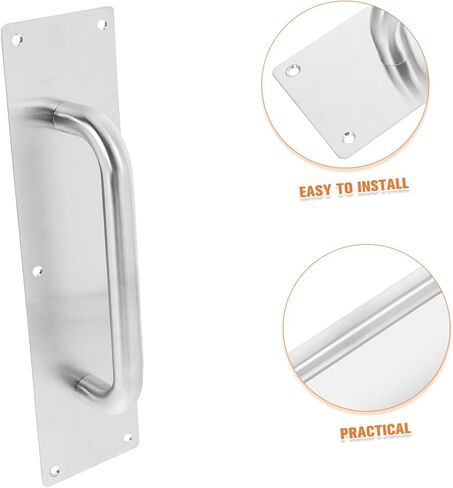Holibanna Push Pull Stainless Steel Door Plate Handle Durable Commercial Sliding Door Pull for Industrial Use Elegant Design for High Traffic Areas in Saudi Arabia