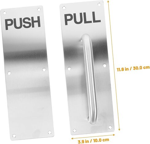 TEHAUX 304 Stainless Steel Push Pull Plate Handle for Fire Doors Commercial Door Hardware Grip Corrosion Resistant and Sturdy Design for Interior or Exterior Use in Saudi Arabia
