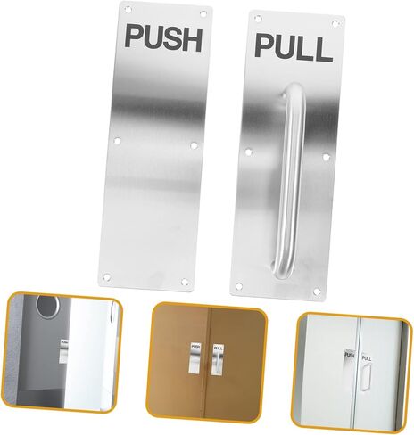 TEHAUX 304 Stainless Steel Push Pull Plate Handle for Fire Doors Commercial Door Hardware Grip Corrosion Resistant and Sturdy Design for Interior or Exterior Use in Saudi Arabia