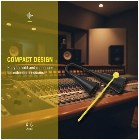 جرس نغمة مع عصا - قرع جرس البقر الحديدي ذو اللونين مقاس 7 بوصة للموسيقى اللاتينية | تصميم مدمج محمول بمطرقة بلاستيكية (أسود)‌ in Kuwait