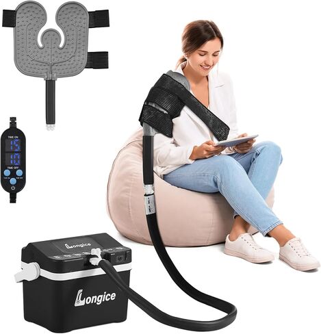 Longice Cold Therapy Unit for Shoulder,Ice Therapy Machine for Shoulder After Surgery,Cold Therapy System with Shoulder Ice Pack (Blue) in Saudi Arabia