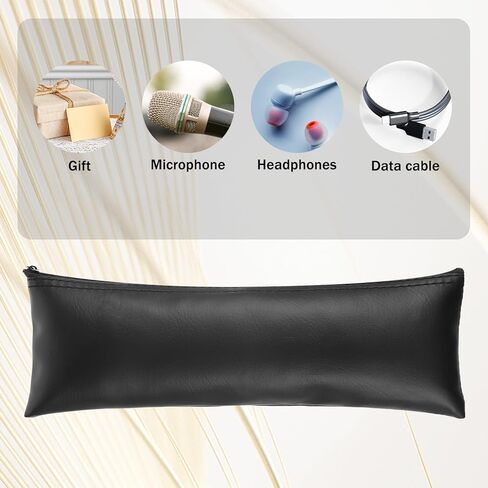 2 Pack Microphone Bags 11.8"x4.72" Black Zipper Pouch Fits for Wired, Wireless Microphone Storage Bag Zipper Pouch Shockproof Vocal Mic Protector Mic Accessories Storage Bag, Easy Carry in Saudi Arabia