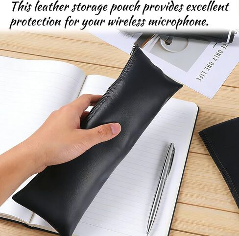 2 Pack Microphone Bags 11.8"x4.72" Black Zipper Pouch Fits for Wired, Wireless Microphone Storage Bag Zipper Pouch Shockproof Vocal Mic Protector Mic Accessories Storage Bag, Easy Carry in Saudi Arabia